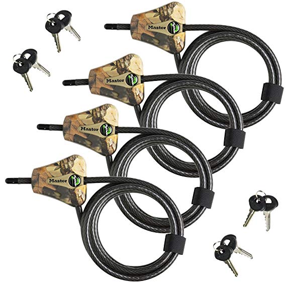 Master Lock Python Trail Camera Adjustable Camouflage Cable Locks 8418KA-4 CAMO 4-pack