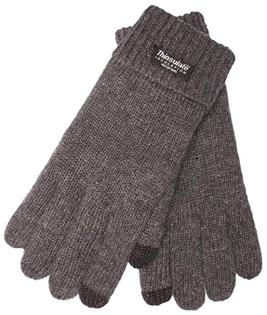 EEM touchscreen gloves for men LASSE-IP with Thinsulate thermal lining 100% wool, anthra M