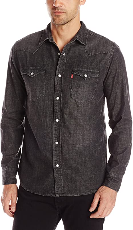 Levi's Men's Standard Barstow Denim Western Snap-Up Shirt