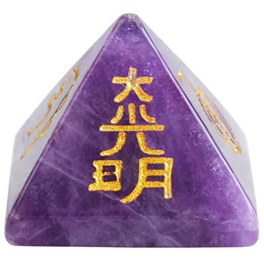 rockcloud Healing Crystal Amethyst Orgone Chakra Pyramid Metaphysical Stone Figurine