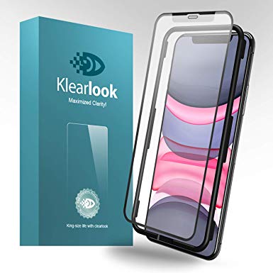i'Phone 11 Matte Screen Protector,Klearlook Tempered Glass Protector Anti-Fingerprint Anti-Glare [1 Front Glass 1 Back Film] Full Coverage Case Friendly Compatible with iPhone 11 6.1 inch