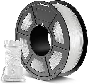 SUNLU ABS Filament 1.75mm 3D Printer Filament, Highly Resistant Durable, Heat Resistance, Excellent Toughness, Compatible with 99% FDM 3D Printers, 1kg Spool (2.2lbs), 395 Meters, Transparent Clear