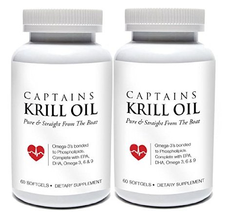 Captains Krill Oil 2-pack 100 Pure Flash Frigid Pressed Southern Antarctic Krill Oil 60 TinyGels 2