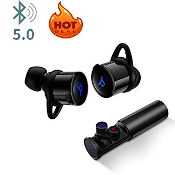 TekHome 【Deal】 Wireless Headphones, Cosy Pro Bluetooth 5.0 Earphones 30 Hour Playtime, Mini Bluetooth Earbuds with Charging Case, 3D Stereo Sound, Built-in Mic, Perfect for Running & Outdoor Events.