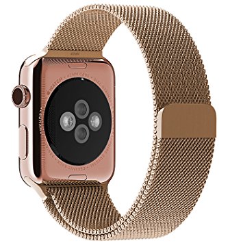 Apple Watch Band, with Unique Magnet Lock, JETech 42mm Milanese Loop Stainless Steel Bracelet Strap Band for Apple Watch 42mm All Models No Buckle Needed (Rose Gold) - 2109