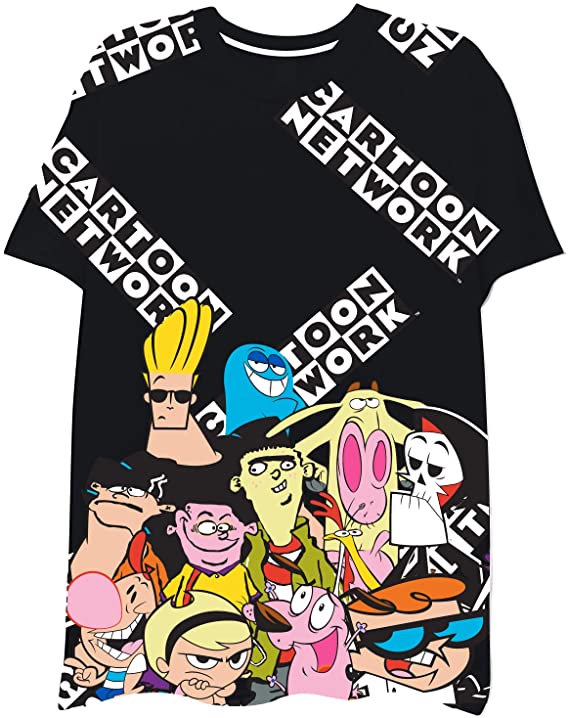 Cartoon Network Mens Throwback Shirt - Jonny Bravo and Dexter's Laboratory Tee - Throwback Classic T-Shirt