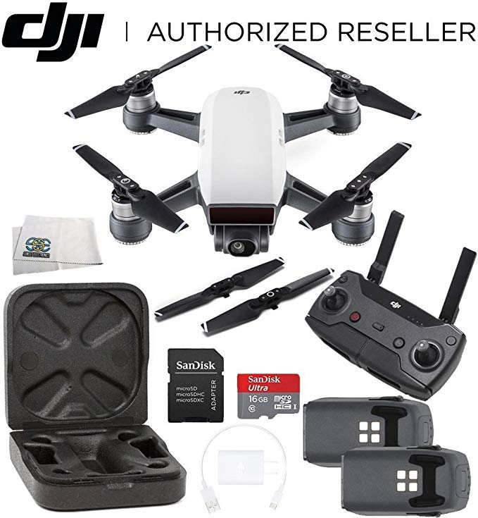 DJI Spark Quadcopter (Alpine White)   DJI Spark Remote Essential Bundle