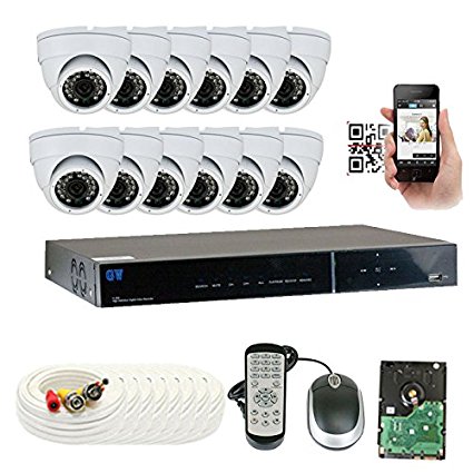 GW Security VD16CH12C726WH 16 Channel 960H Security Camera System (White)