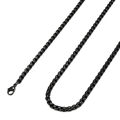 FIBO STEEL 3-4MM Stainless Steel Mens Womens Necklace Rolo Cable Chain, 16-36 inches