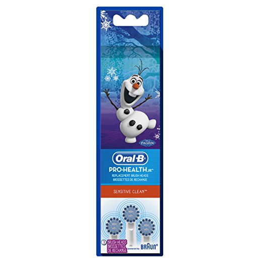 Oral -B Pro-Health Jr. Sensitive Clean Disney Frozen Kids Replacement Toothbrush Heads 3 Count