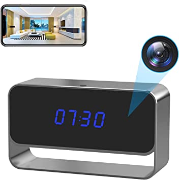 GooSpy Hidden Camera Clock WiFi Spy Camera FHD 1080P Wireless Nanny Cam Home Surveillance Security Cameras - Night Vision - 12/24 Hour - Motion Detection Alert & Record