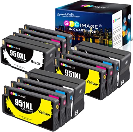 GPC Image Remanufactured Ink Cartridge Replacement for HP 950XL 951XL 950 951 to use with OfficeJet Pro 8600 8610 8615 8100 8620 8630 8640 8625 251dw 271dw 276dw Printer (Black, Cyan, Magenta, Yellow)