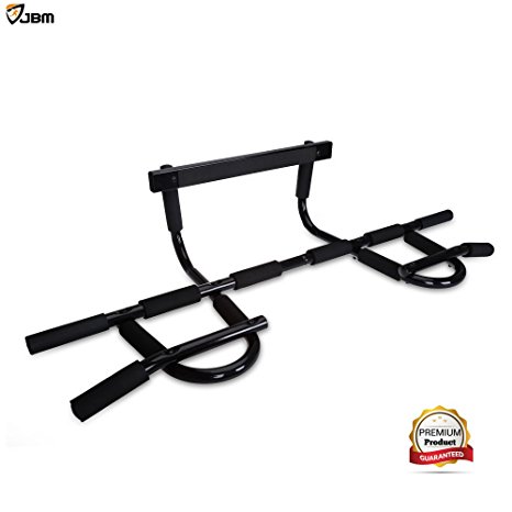 JBM Chin Up Bar Doorway Pull Up Bar Doorway Trainer Exercise Bar Workout Bar for Home Gym Fit Doorways 24" - 36"wide Capacity 440lbs