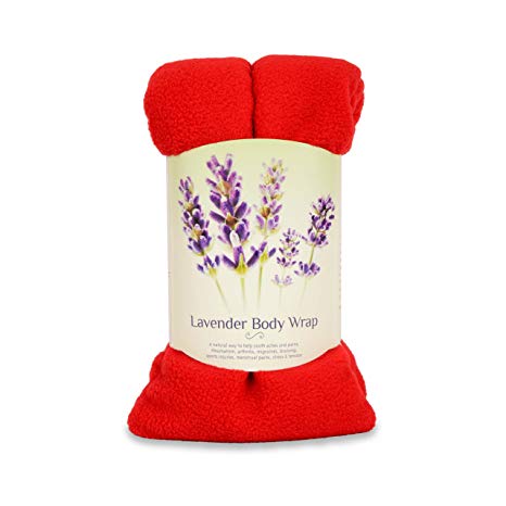 Zhu-Zhu Lavender Body Wrap - Microwavable Wheat Bag - Microwave Heat Pad Soothing Hot Pack - Red Fleece