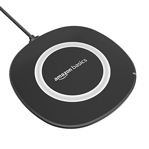 Amazon Basics 15W Qi-Certified Fast Wireless Charging Pad | Compatible with iPhone 13/13 Pro/13 Mini/13 ProMax/12/11, Samsung Galaxy S21/S20/Note 10/Edge Note 20Ultra/S10, AirPods Pro