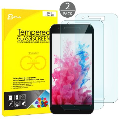 Nexus 6P Screen Protector, JETech 2-Pack [Cutout for Proximity Sensor] Premium Tempered Glass Screen Protector Film for Huawei Nexus 6P