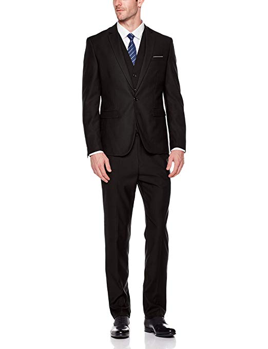 AUSTIN MILL Men's Slim Fit One Button 3 Pieces Suit