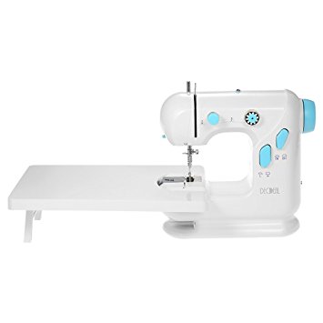 Decdeal Multifunctional Electric Household Sewing Machine with Double Thread Double Speed LED Light Foot Pedal AC100-240V