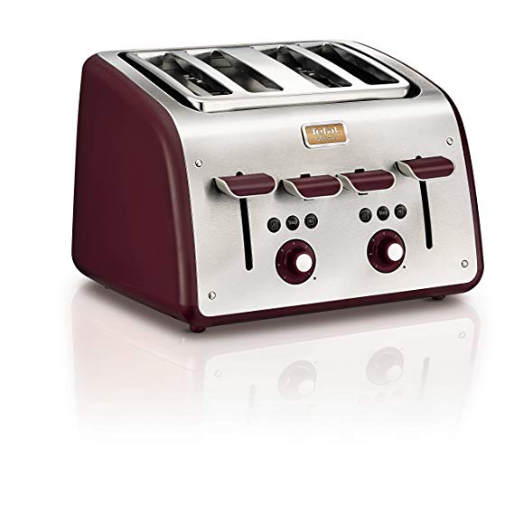 Tefal TT7705 Maison Four Slice Toaster - Pomegranate Red