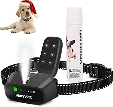 Citronella Spray Dog Training Collar with Remote Control, 2 Training Modes Citronella Spray Dog Bark Collar, No Electric Shock Humane Safe Rechargeable & IPX5 Waterproof Anti-Bark Device Dogs