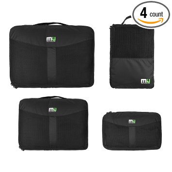 MIU COLOR Packing Cubes - Durable 4 Piece Packing Cubes Set - Exactly Lightweight Mesh Travel Packing Cubes and Luggage Packing Organizers