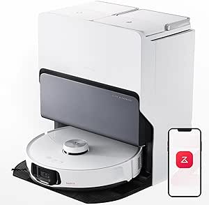 roborock S8 MaxV Ultra Robot Vacuum & Sonic Mop, 10000 Pa Suction, Corner to Edge Deep Cleaning, Hot Air Self-Drying, Auto Empty & Refill, Detergent Dispenser, Obstacle Avoidance,White