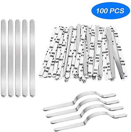 Nose Bridge Strips for Mask，ShaggyDogz Aluminum Metal Flat Strips Straps Adjustable Nose Clips Wire for DIY Face Mask Making Accessories for Sewing Crafts (100Pcs)