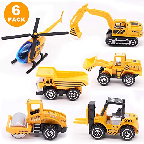 Childom Mini Engineering Car Toys, Alloy Construction Engineering Vehicle Toys Set,Construction Trucks Toys / Construction Trucks Toys for Kids Boys Toys Cake Decoration, Boys and Girls as Gift