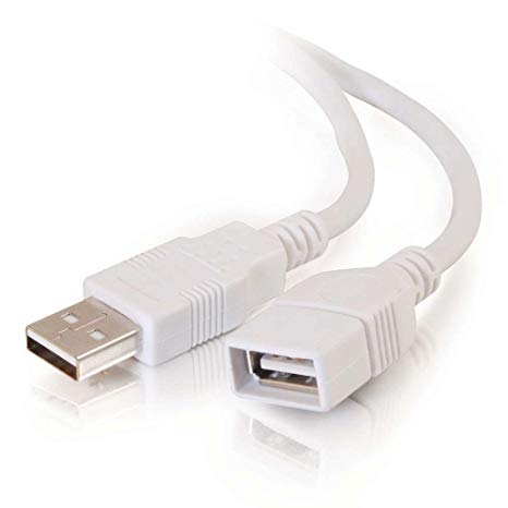 C2G/Cables to Go 19018 USB 2.0 Cable for iPod/iPhone/iPad A Male to A Female Extension Cable, White (2 Meters/6.56-Feet)
