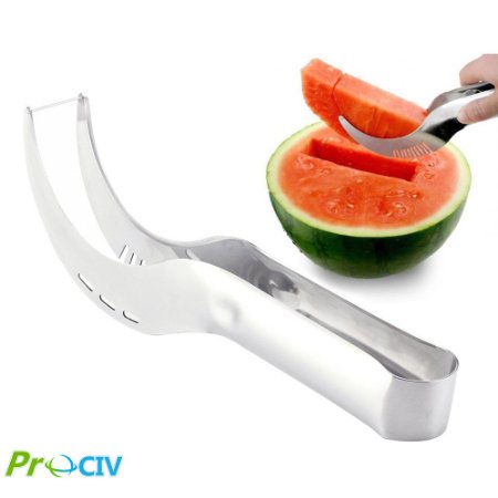 ProCIV Watermelon Slicer Corer Stainless Steel Fruit Peeler Faster Melon Cutter-Useful and Smart Kitchen Gadget