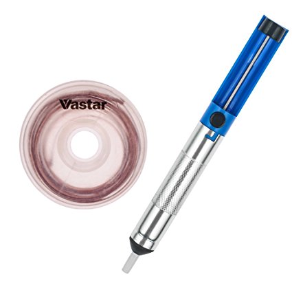 Vastar AD555 Desoldering Wick, Solder Braid (2.5mm Width, 1.5m Length) and Solder Sucker Desoldering Vacuum Pump Solder Removal Tool,Blue