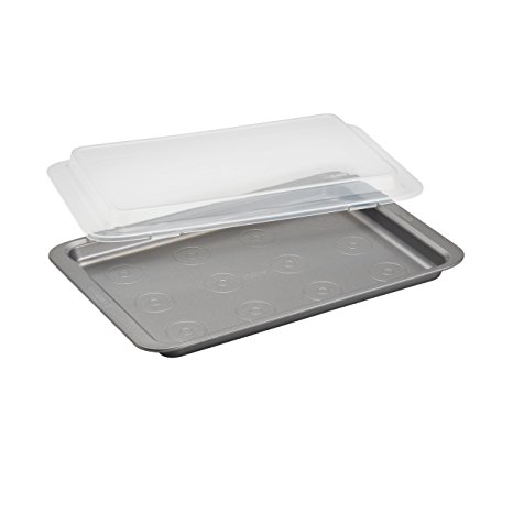 Cake Boss Basics Nonstick Bakeware 10-Inch by 15-Inch Covered Cookie Pan, Gray