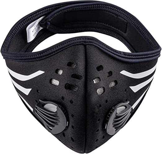 Anti Dust Mask Face Mask With 5 Layers Filter, Reflective Safety Mask Outdoor Unisex Masks Running Dust Cover Cycling Bike CE 4sold (Speed Black White)