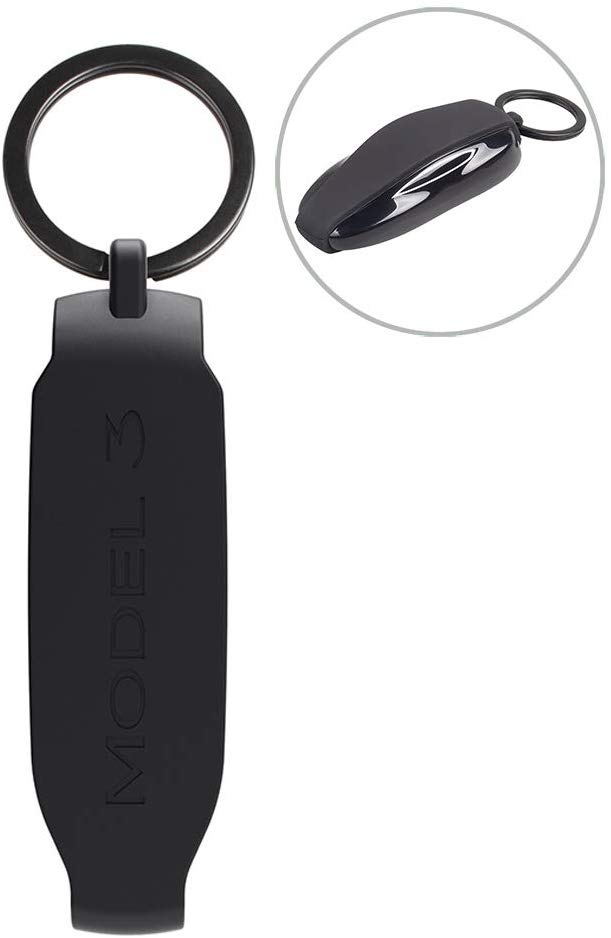 TapTes Model 3 Silicone Remote Key Fob Case Cover Key Fob Case Holder Key Chain Compatible Tesla Model 3 Accessory 1PCS (Black, Tesla Model 3)