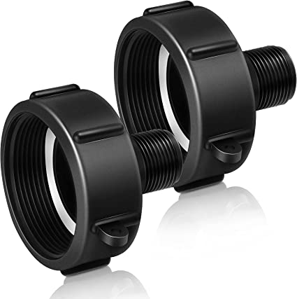 Zonon 2 Pieces 275 330 IBC Tote Tank Adapter Garden Hose Drain Plug Connector Coarse Garden Hose Connector Water Tank Hose Male Adapter for Garden Hose IBC Water Tank Connection, 2 Inch to 3/4