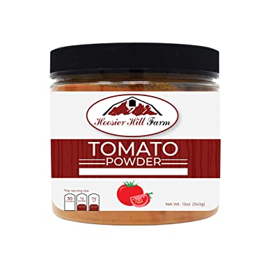 Premium Tomato Powder, 12 oz Jar - From Harvest Red Tomatoes by Hoosier Hill Farm