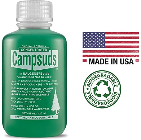 Sierra Dawn Campsuds Biodegradable Soap – All Purpose Cleaner for Camping, Hiking, Backpacking, Household – Perfect Liquid Soap for Camping Dishes, Shower, Shampoo, Hand (4oz in Nalgene Bottle)