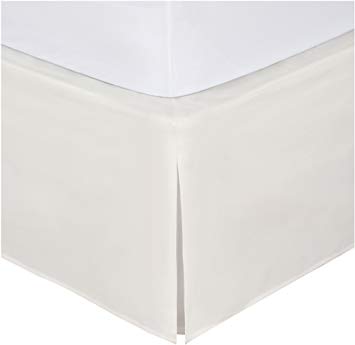 Magic Skirt Tailored Bedskirt, Never Lift Your Mattress, Classic 14” drop length, Pleated Styling, Full, Ivory