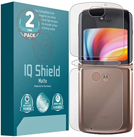 IQ Shield Matte Screen Protector Compatible with Motorola Razr 5g (2020)(2-Pack) Anti-Glare Anti-Bubble Film