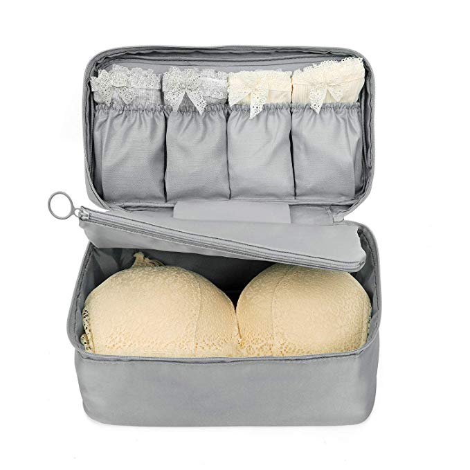 ALENA CULIAN Closet Bra Underwear Organizer Waterproof Travel Packing Toiletry Makeup Bag (Gray)