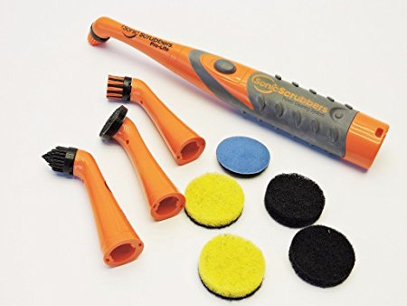 Sonic Scrubber Pro-Lite (10pc) Kit / Multi-Purpose / with Oscillating Power Head, Brush Heads & Pads. Great for Power Cleaning and Detailing Household, Auto, RV, Boat, Motorcycle, UTV, ATV