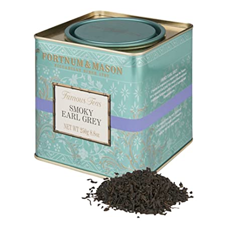 Fortnum and Mason British Tea, Smoky Earl Grey, 250g Loose Tea in a Gift Tin Caddy (1 Pack)