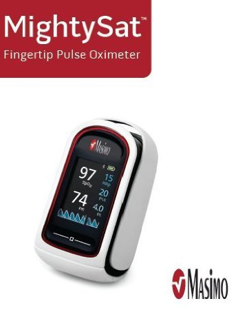 Masimo MightySat Fingertip Pulse Oximeter (Bluetooth   Pleth Variability Index   Respiration Rate)