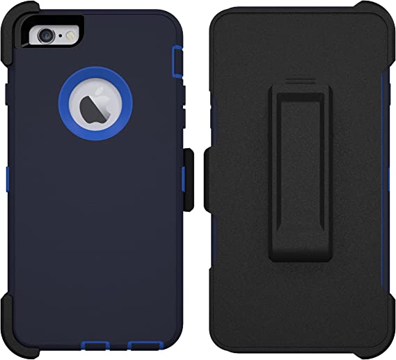 iPhone 6 Plus Case, Caseologist® [Armor Series] [Shock Proof] [Night Blue | Sky Blue] for Apple iPhone 6 Plus Case [with Holster & Belt Clip] [Fits OtterBox Defender Series Belt Clip]