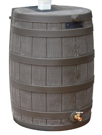 Good Ideas RW50-OAK Rain Wizard Rain Barrel 50 Gallon, Oak