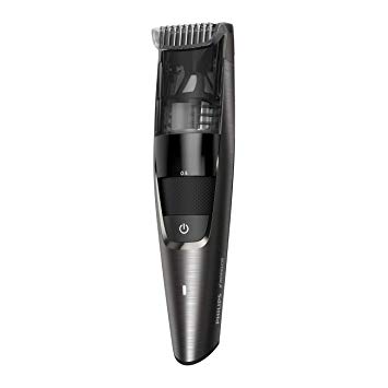 Philips Norelco Beard Trimmer Series 7500, BT7517/49 - ergonomic easy grip, premium beard, mustache, and stubble trimmer with power vacuum, steel blades, cordless, and washable features