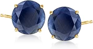 Ross-Simons 7.00 ct. t.w. Sapphire Stud Earrings in 14kt Yellow Gold