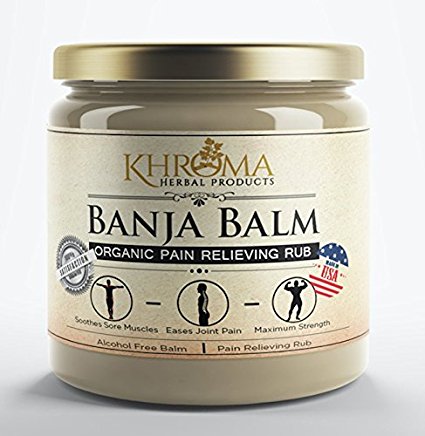 Banja Balm - Maximum Strength Organic Pain Soothing Rub - For Sore Joints and Muscles - 2 oz in a Glass Bottle