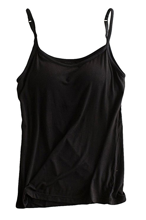 Lacostew Women's Modal Built-In-Bra Padded Active Strap Camisole Yaga Tank Top