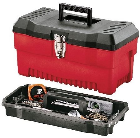 Stack-On PR-16 16-Inch Multi-Purpose Tool Box, Black/Red
